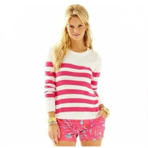 LILLY PULITZER Orchid Pink Flagler Striped Sweater XS - Picture 1 of 10